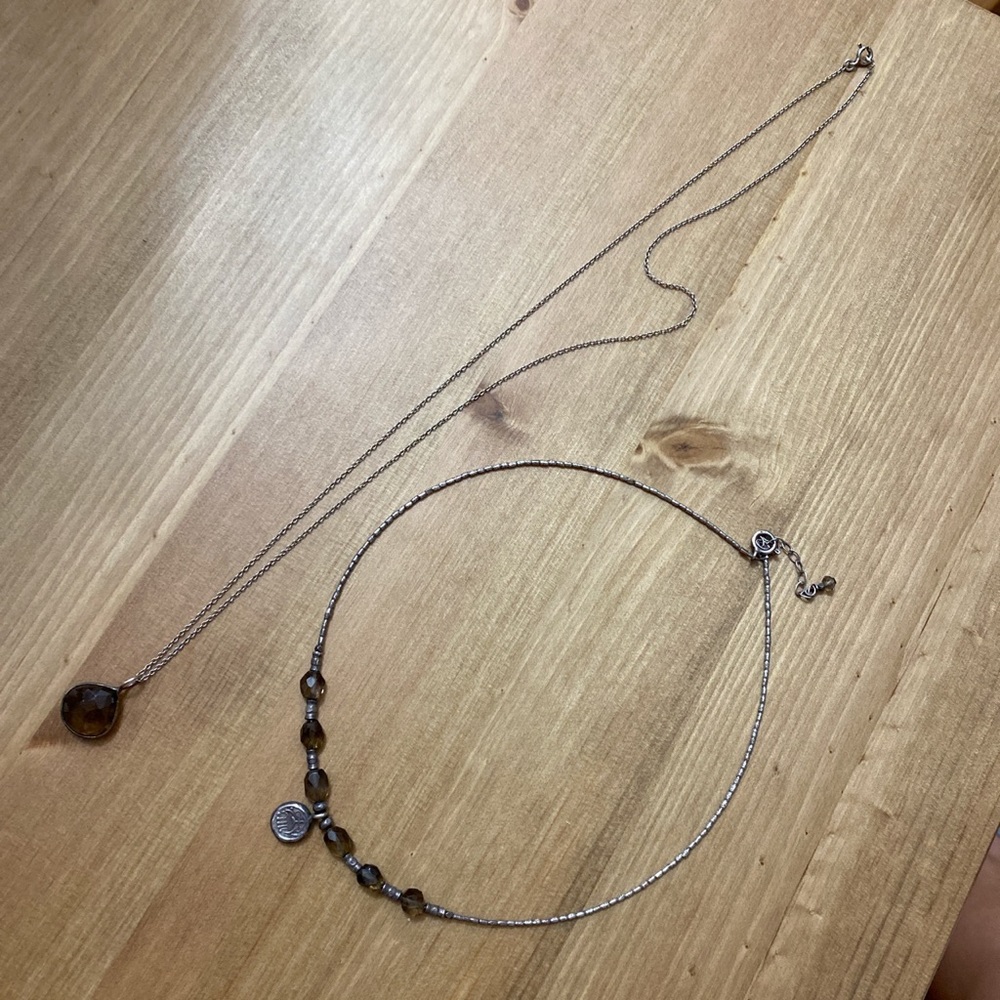 Sterling silver quarz stone necklace set